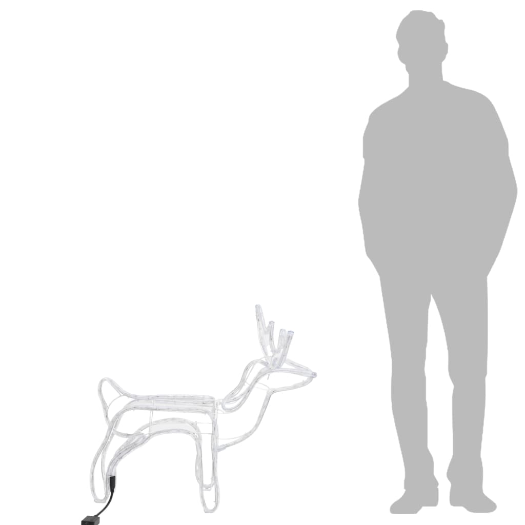 vidaXL ziemeļbriežu figūras, 2 gab., vēsi baltas, 60x30x60 cm