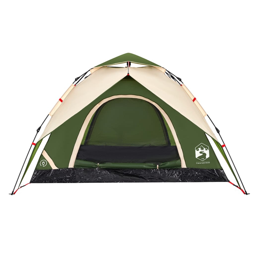vidaXL kempinga telts 5 personām, kupola forma, zaļa
