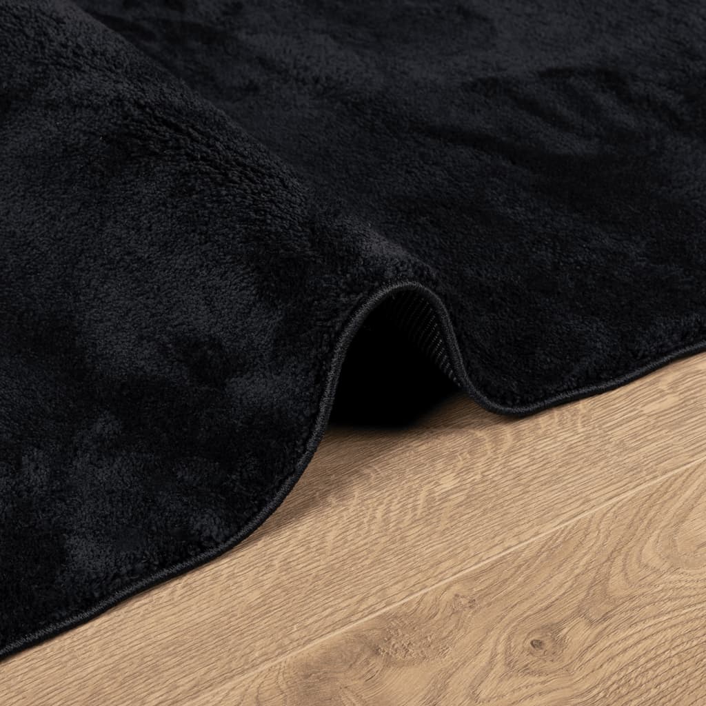 vidaXL paklājs OVIEDO, īsa spalva, melns, 240x240 cm