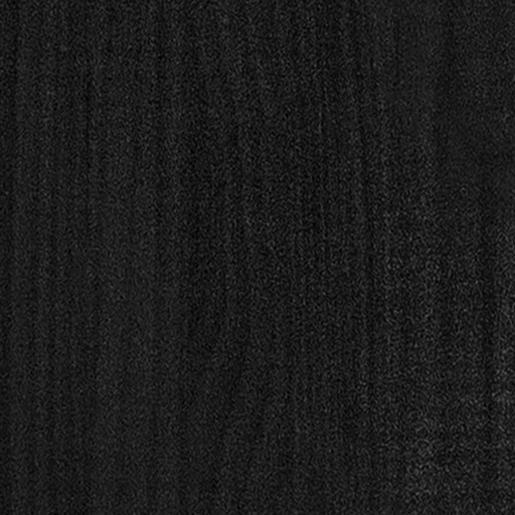vidaXL gultas rāmis, melns, priedes masīvkoks, 140x190 cm