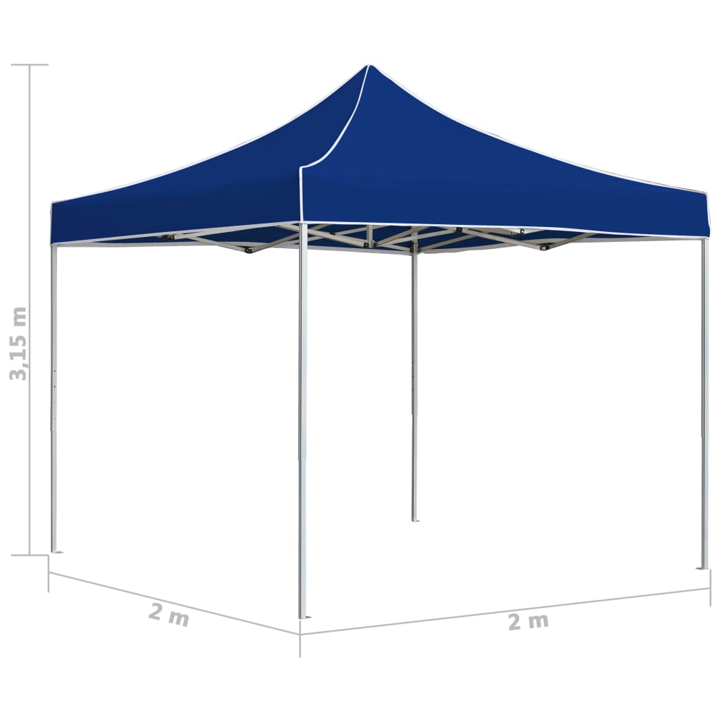 vidaXL saliekama svinību nojume, 2x2 m, alumīnijs, zila