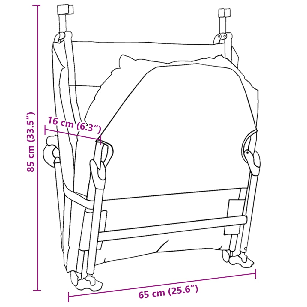 vidaXL makšķernieku gulta ar regulējamām kājām, saliekama, pelēka