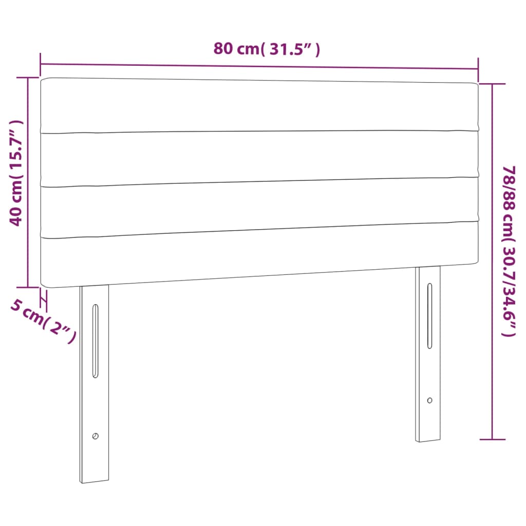 vidaXL gultas galvgalis, 80x5x78/88 cm, tumši pelēks audums