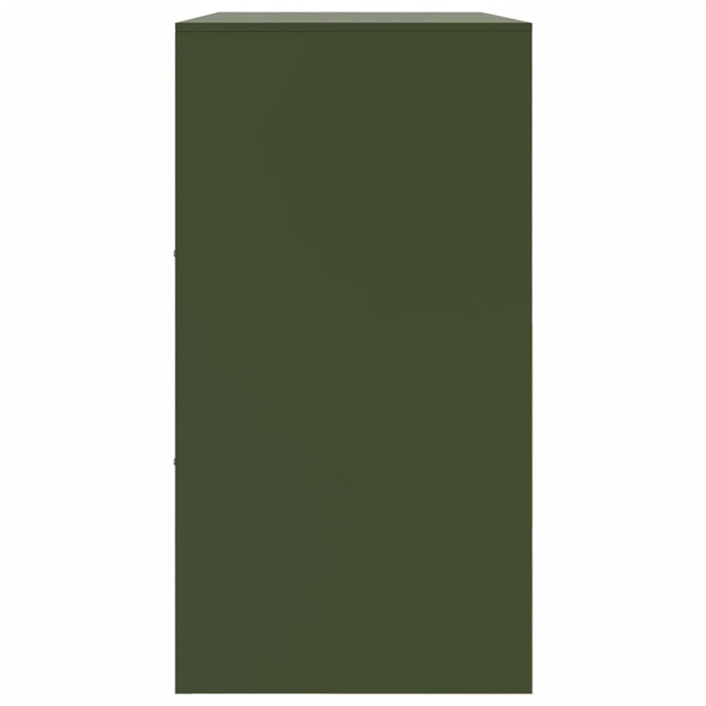vidaXL kumode, olīvu zaļa, 99x39x73 cm, tērauds