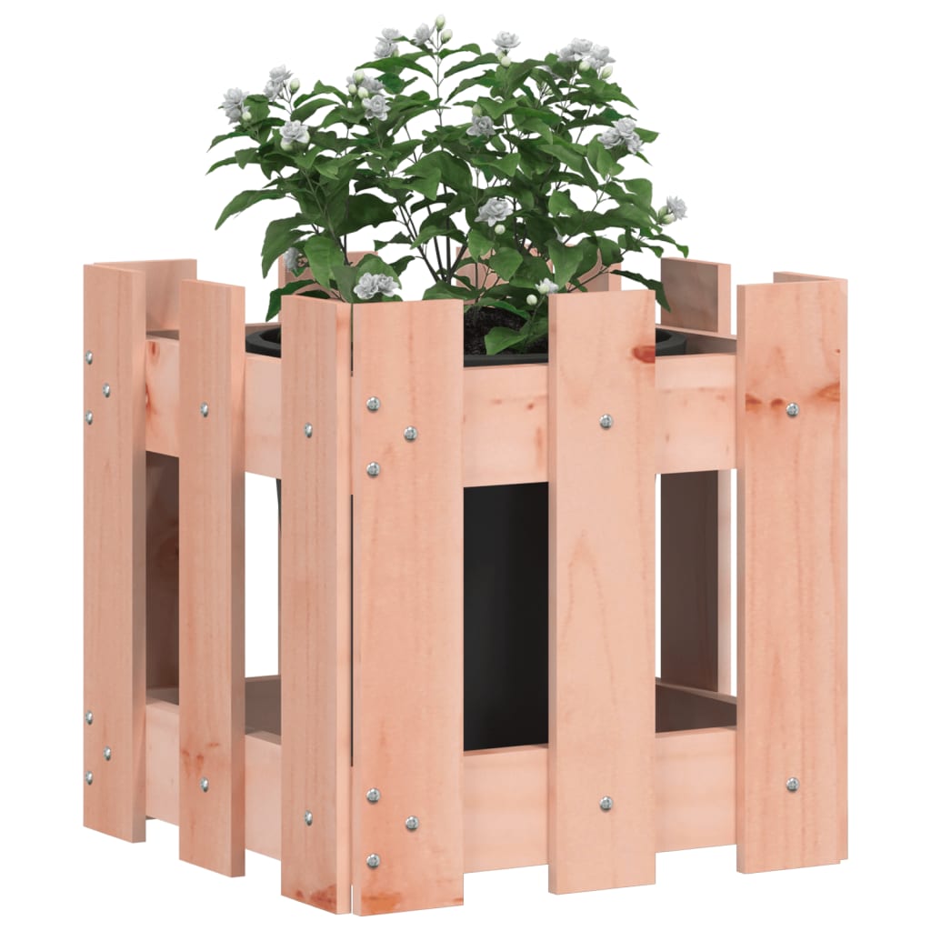 vidaXL dārza puķu kaste, žoga dizains, 30x30x30 cm, Duglasa masīvkoks