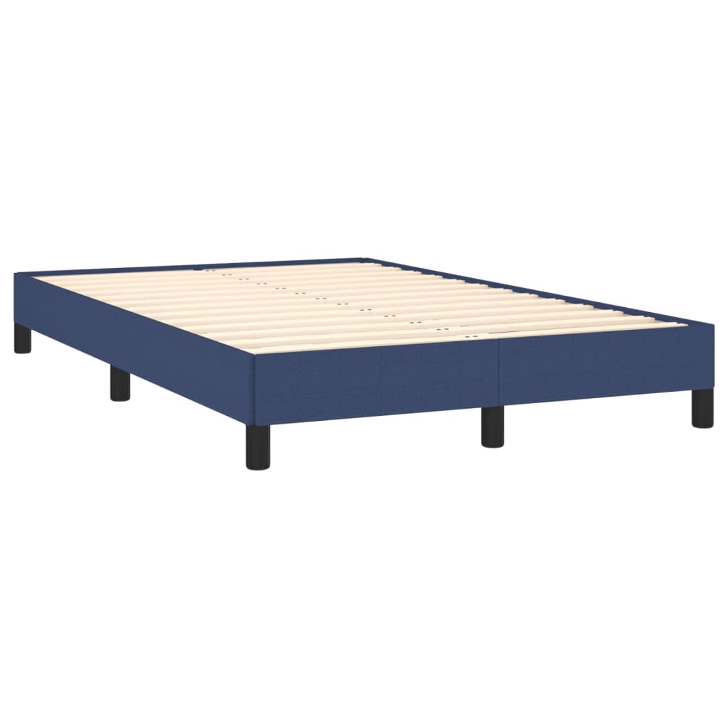 vidaXL atsperu gulta ar matraci, zils audums, 120x190 cm