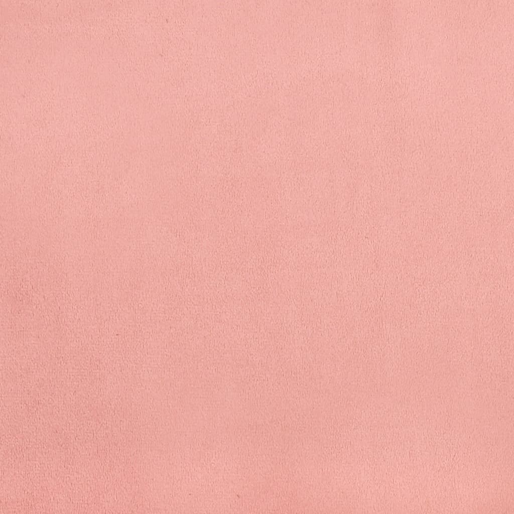 vidaXL atsperu gulta ar matraci, rozā samts, 120x190 cm