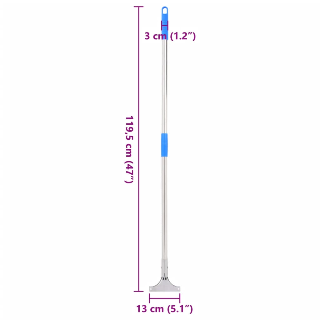 vidaXL grīdas tīrītāja rokturis, 119,5 cm, tērauds un plastmasa