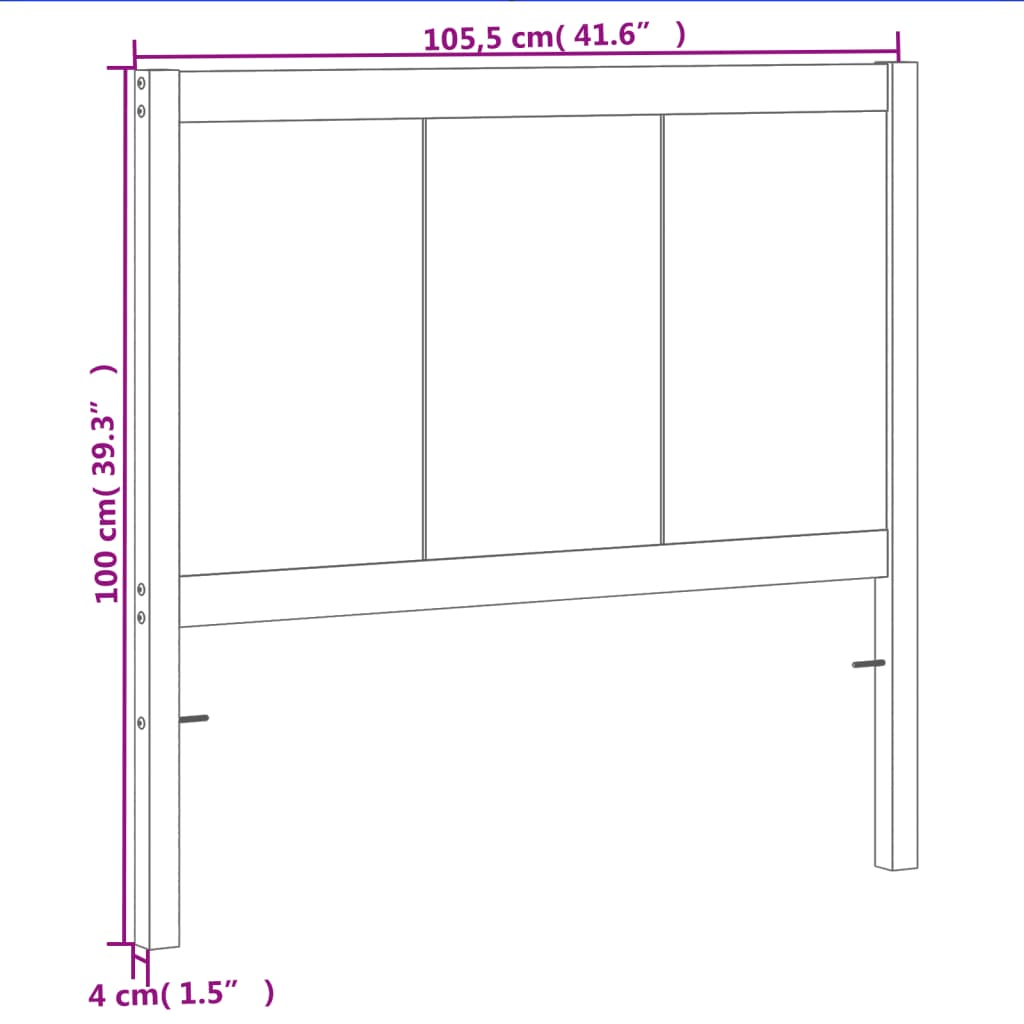 vidaXL galvgalis, vaska brūns, 100 cm, priedes masīvkoks