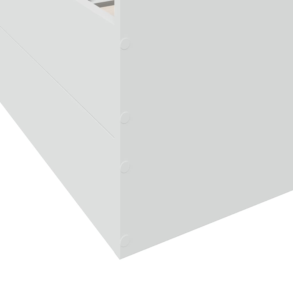 vidaXL gultas rāmis ar atvilktnēm, balts, 90x190 cm, inženierijas koks