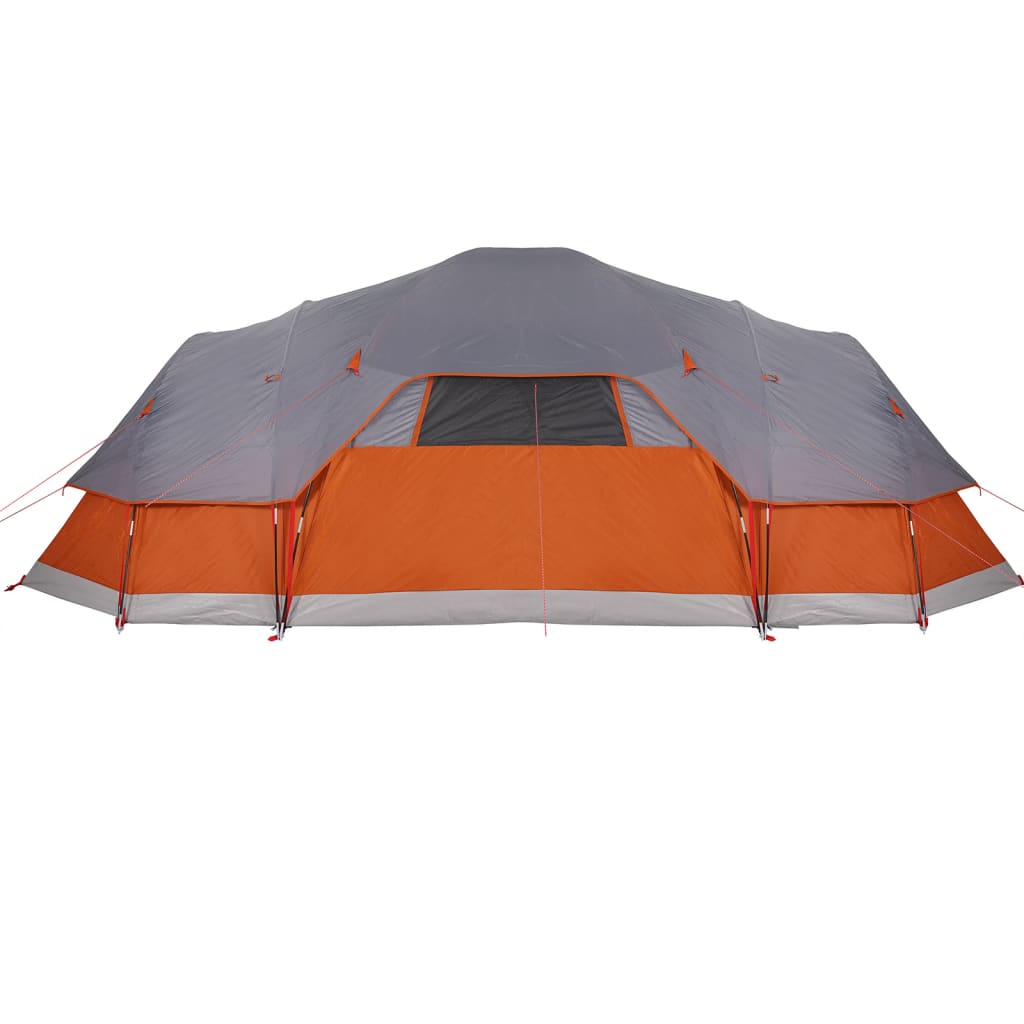 vidaXL ģimenes telts, 11 personām, pelēka, oranža, ūdensizturīga
