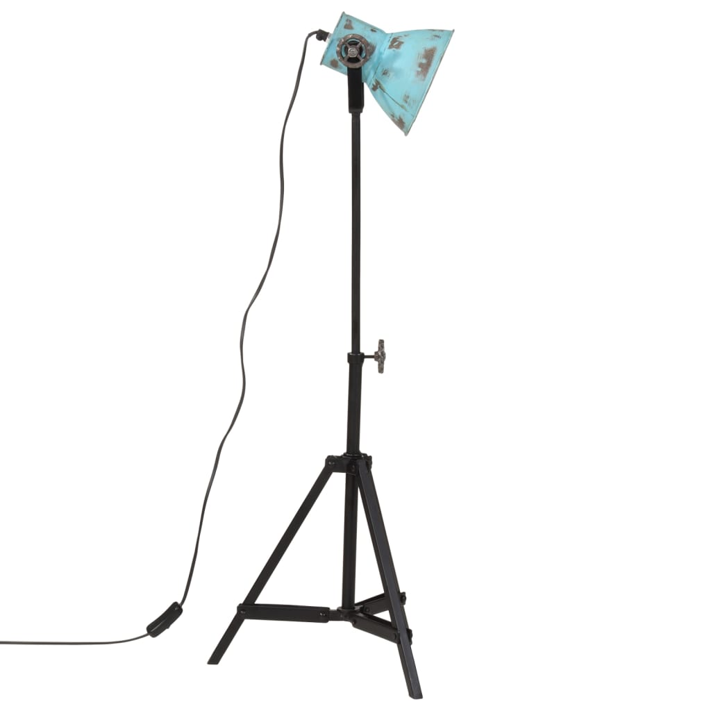 vidaXL grīdas lampa, 25 W, bružāti zila, 35x35x65/95 cm E27