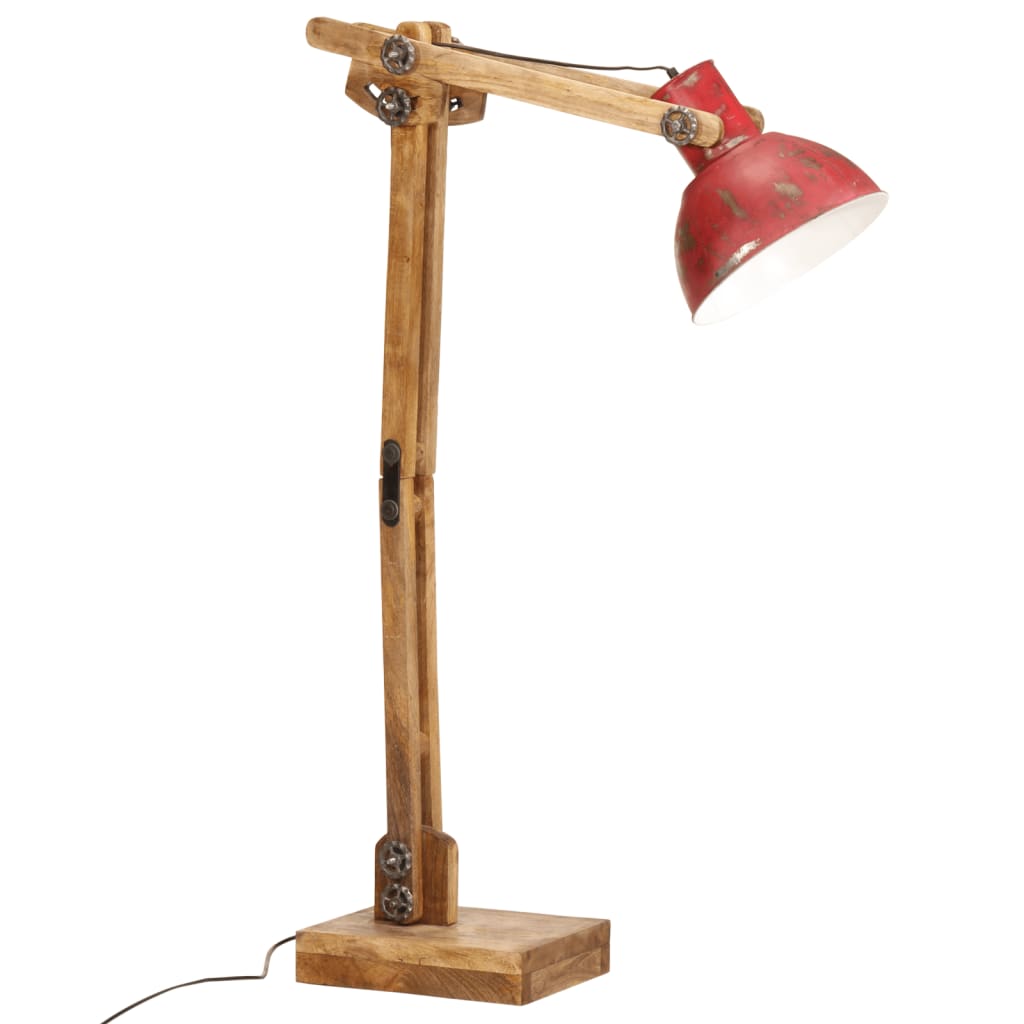 vidaXL grīdas lampa, 25 W, bružāti sarkana, 33x25x130-150 cm E27