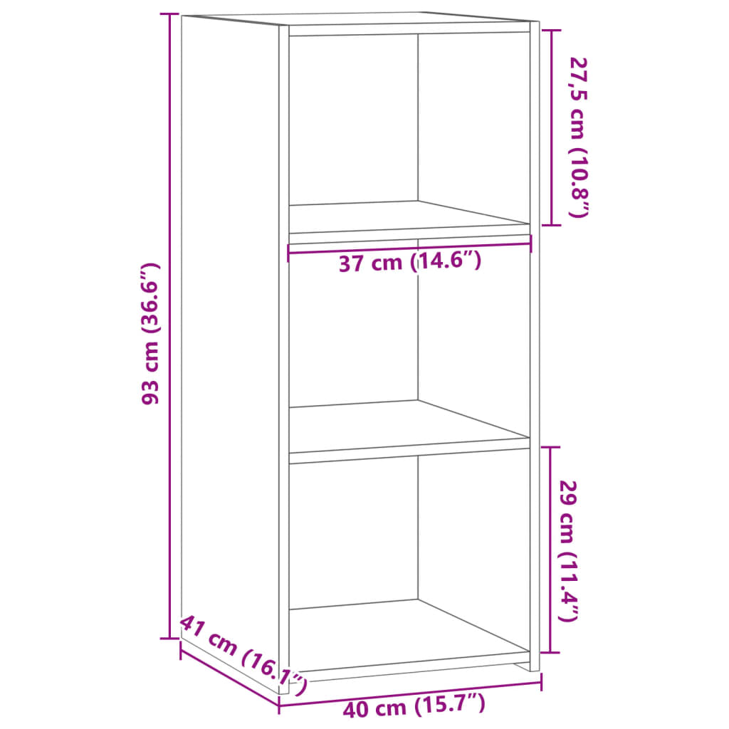 vidaXL kumode, melna, 40x41x93 cm, inženierijas koks, melns