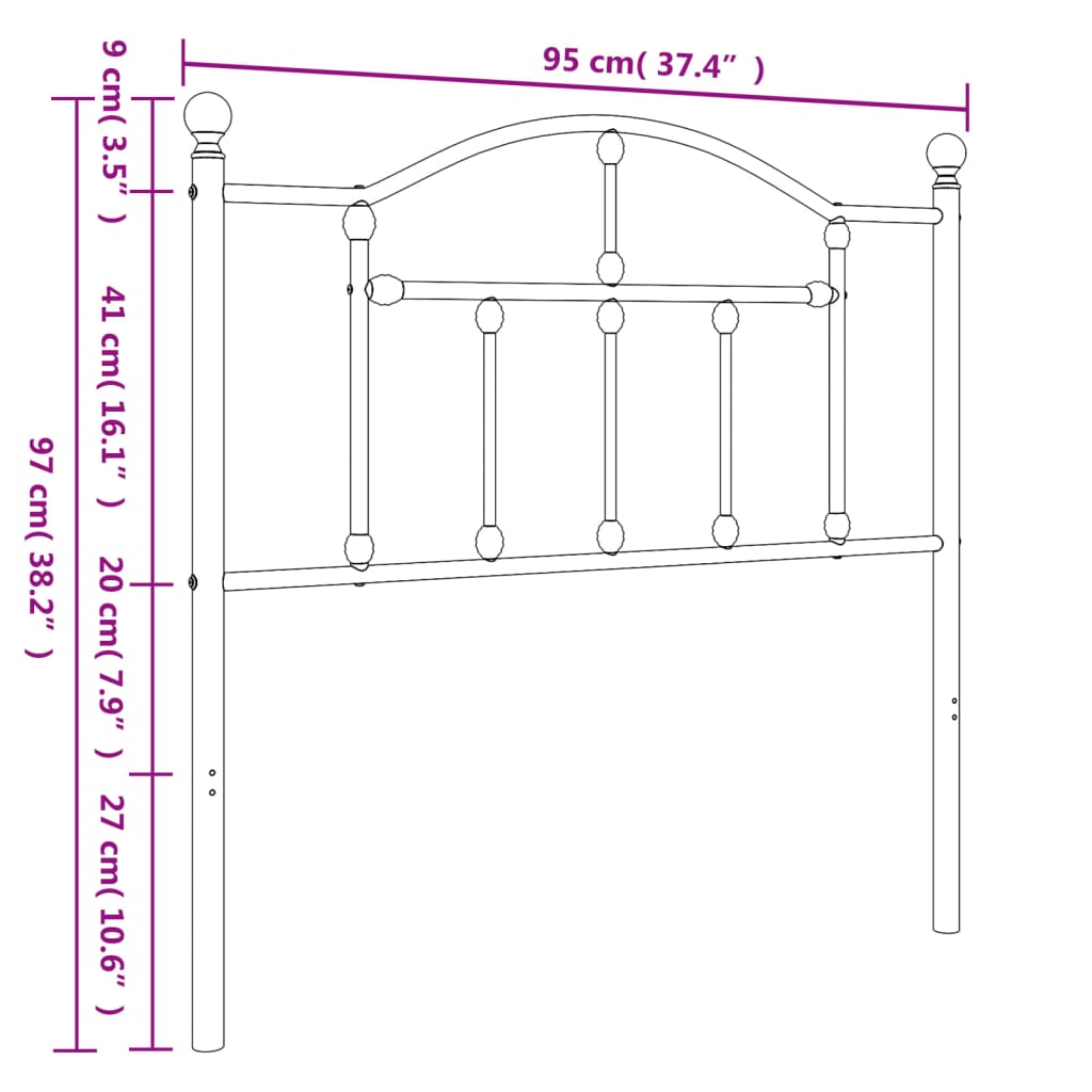 vidaXL gultas galvgalis, balts, 90 cm