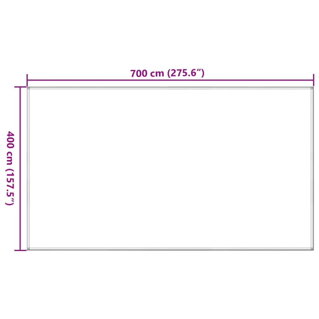 vidaXL telts paklājs, 400x700 cm, gaiši zaļš, HDPE