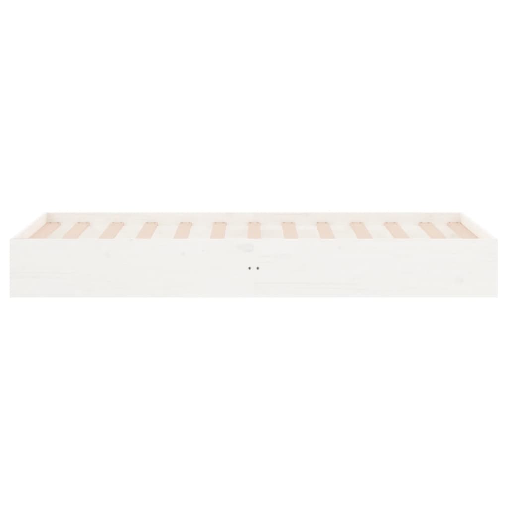 vidaXL gultas rāmis, balts, masīvkoks, 90x190 cm, 3FT, vienvietīgs