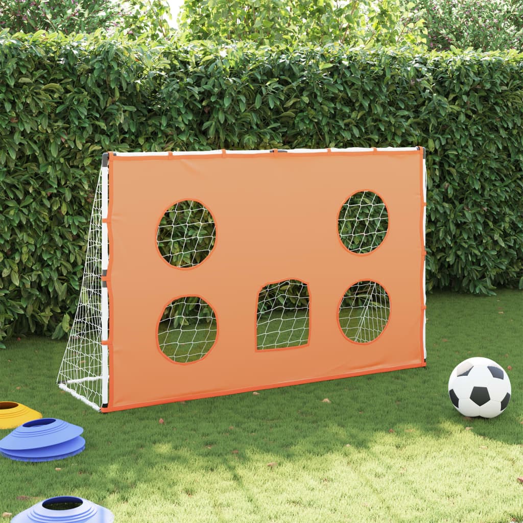 vidaXL bērnu futbola vārti ar mērķēšanas sienu un bumbu, 182x62x118 cm