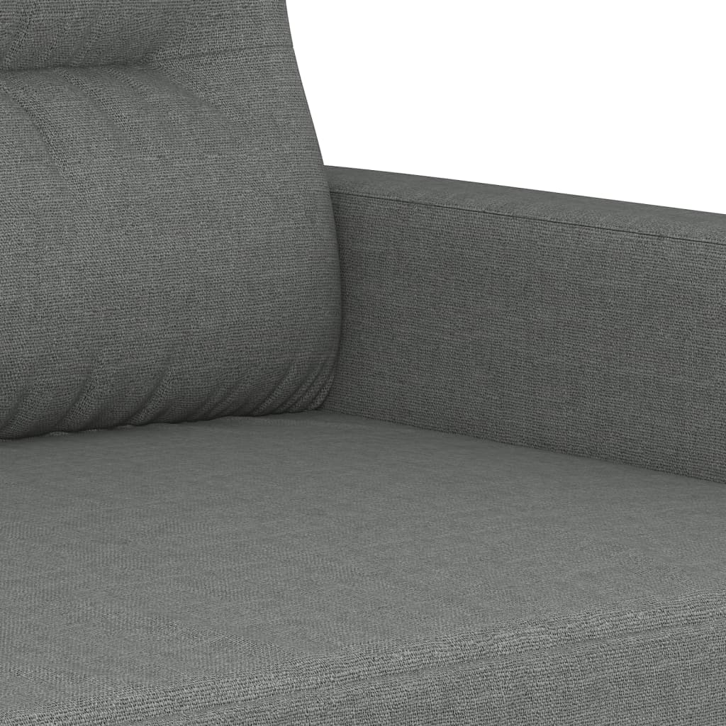 vidaXL divvietīgs dīvāns, tumši pelēks audums, 140 cm