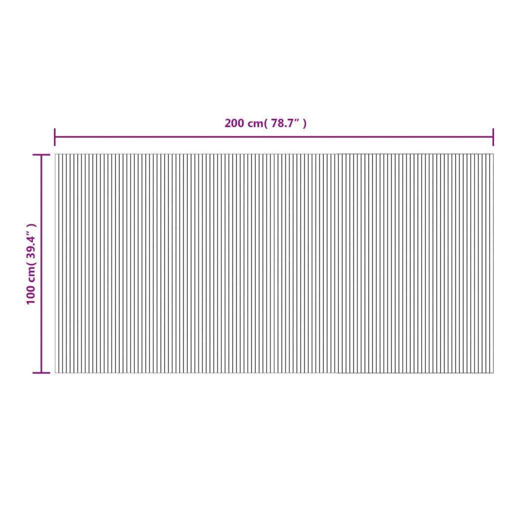 vidaXL paklājs, taisnstūra forma, brūns, 100x200 cm, bambuss