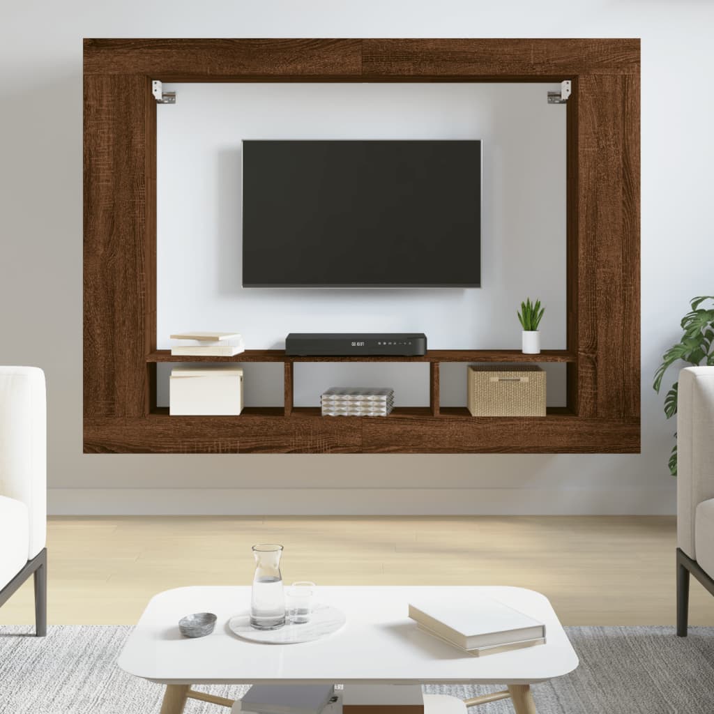 vidaXL TV skapītis, ozolkoka krāsa, 152x22x113 cm, inženierijas koks