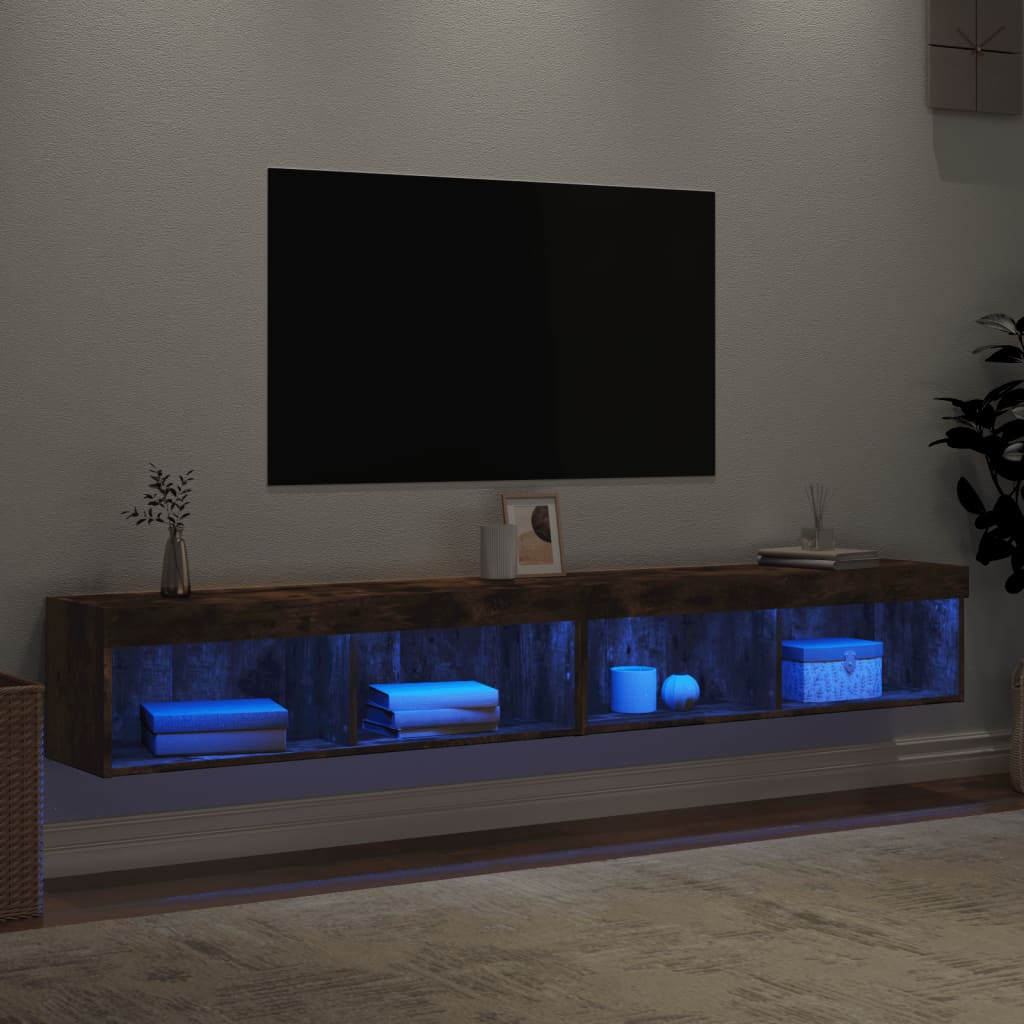 vidaXL TV skapīši ar LED lampiņām, 2 gab., ozolkoka krāsa, 100x30x30cm