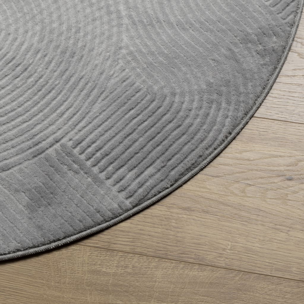 vidaXL paklājs IZA, īsa spalva, skandināvu stils, pelēks, Ø 200 cm