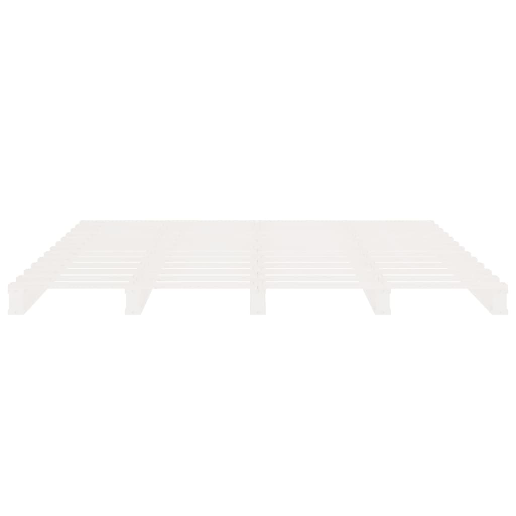 vidaXL gultas rāmis, balts, 120x190 cm, priedes masīvkoks, divvietīgs