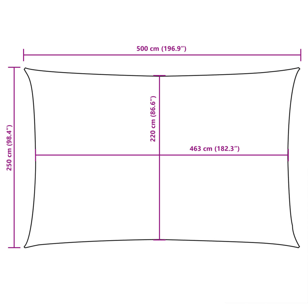 vidaXL saulessargs, taisnstūra, 2,5x5 m, antracītpelēks audums