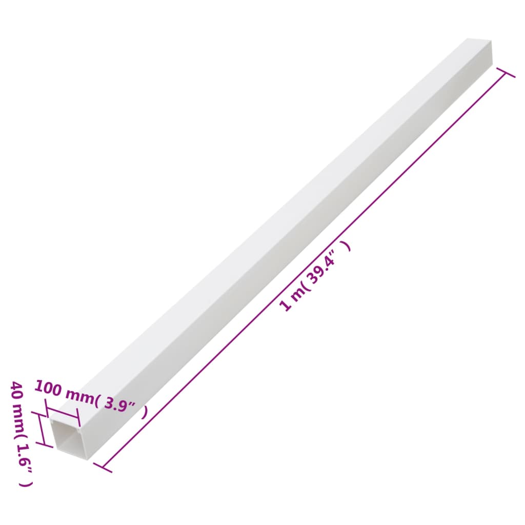 vidaXL kabeļu kanāli, 100x40 mm, 30 m, PVC