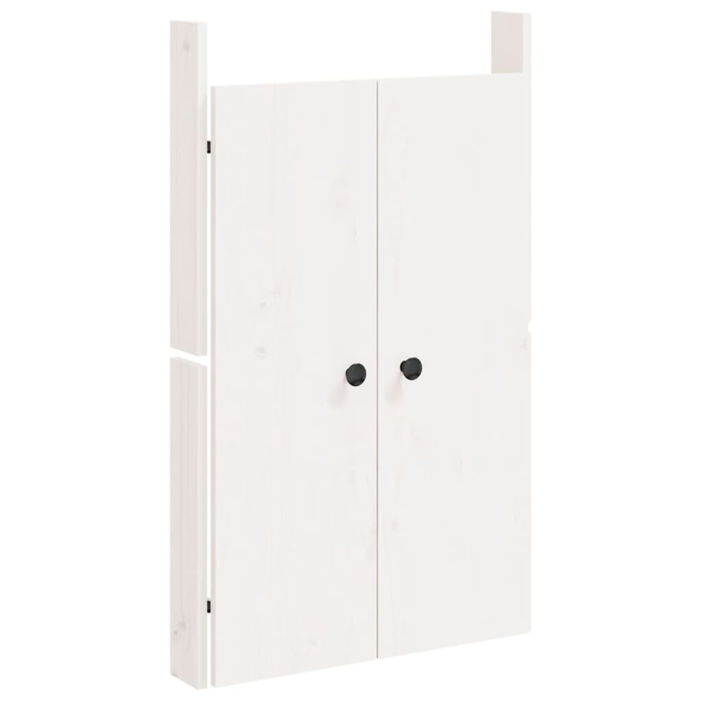 vidaXL āra virtuves durvis, baltas, 2 gab., 50x9x82 cm, priedes koks