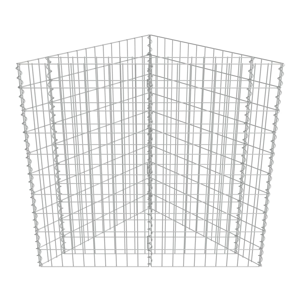 vidaXL gabions, augstā puķu kaste, cinkots tērauds, 75x75x100 cm