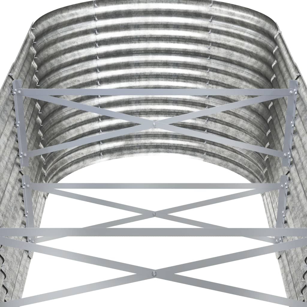 vidaXL augstā puķu kaste, 512x80x68 cm, tērauds, sudrabaina