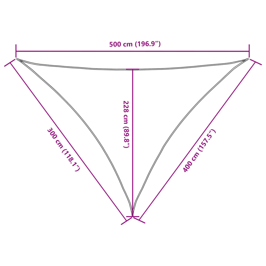 vidaXL saulessargs, 3x4x5 m, trijstūra forma, melns oksforda audums