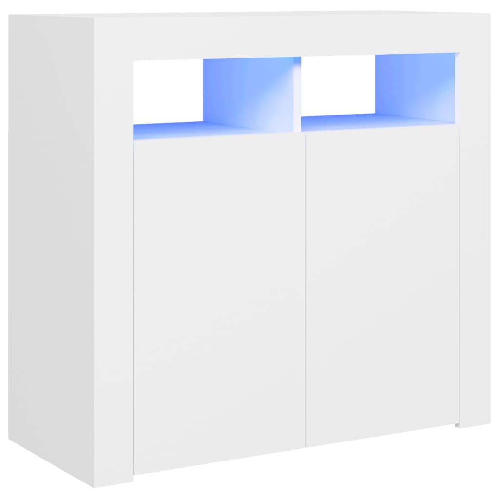 vidaXL kumode ar LED lampiņām, 80x35x75 cm, balta
