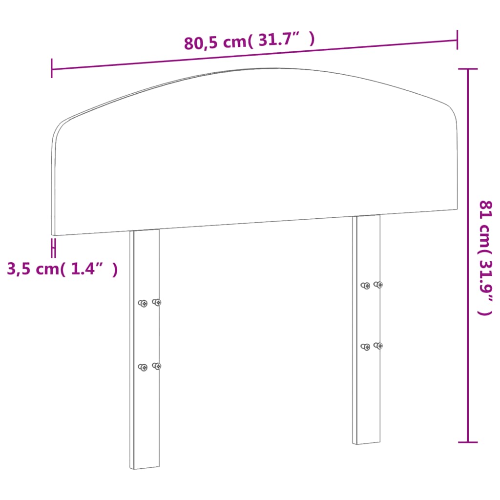 vidaXL galvgalis, 75 cm, priedes masīvkoks