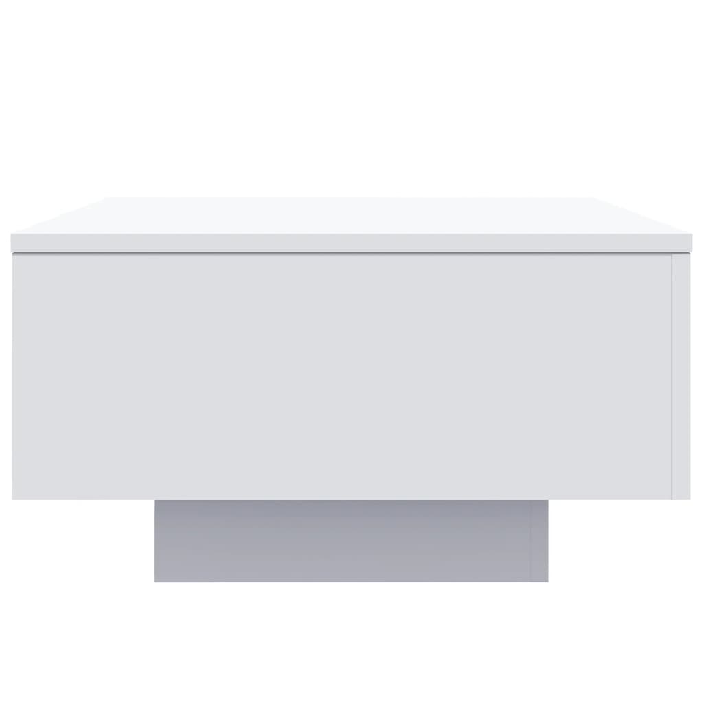 vidaXL kafijas galdiņš ar LED, balts, 55x55x31 cm