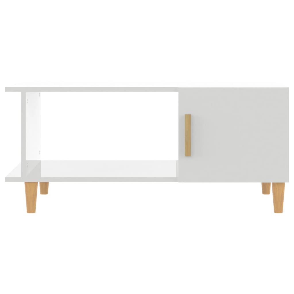 vidaXL kafijas galdiņš, spīdīgi balts, 90x50x40 cm, inženierijas koks