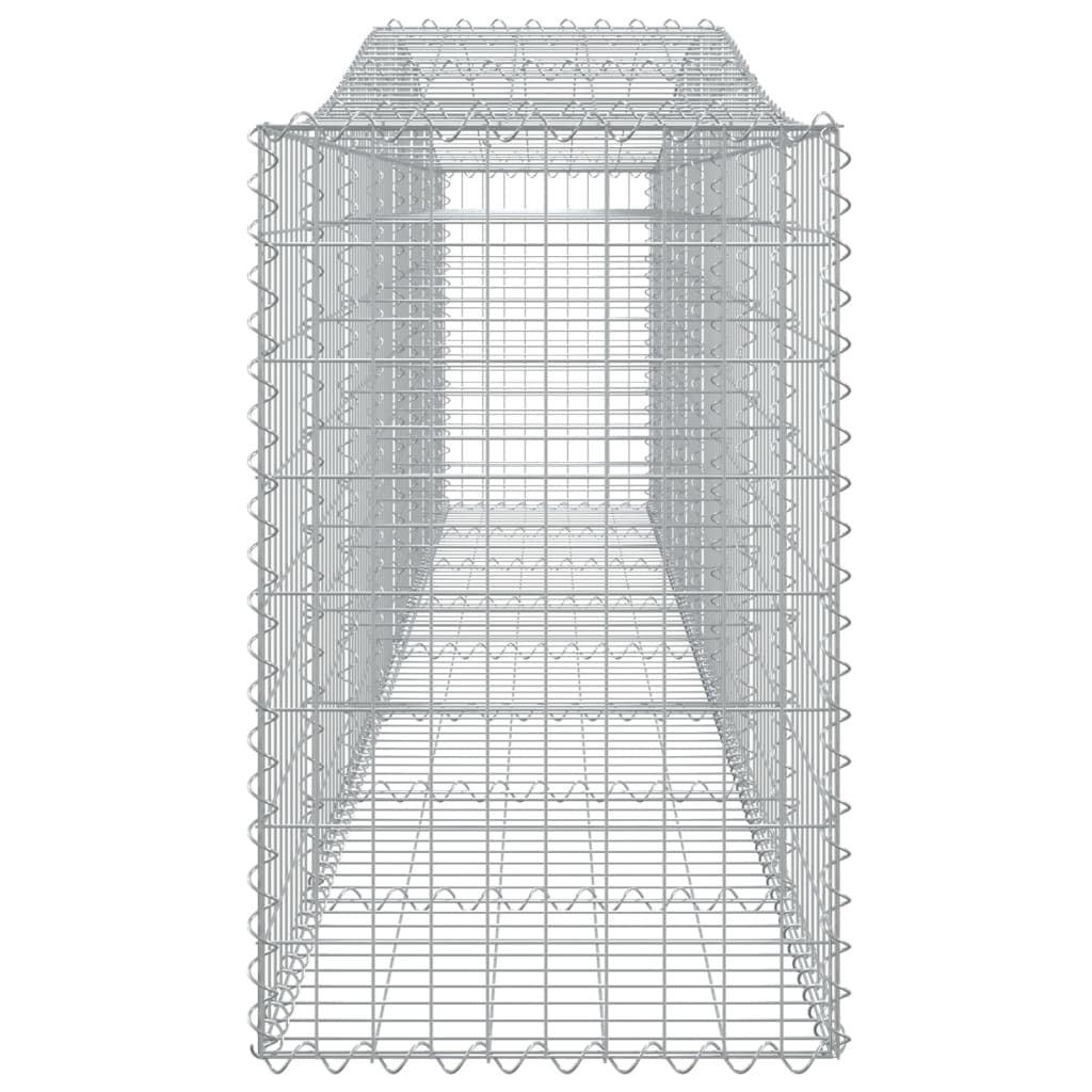 vidaXL arkveida gabiona grozi, 8 gb., 400x50x80/100cm, cinkota dzelzs