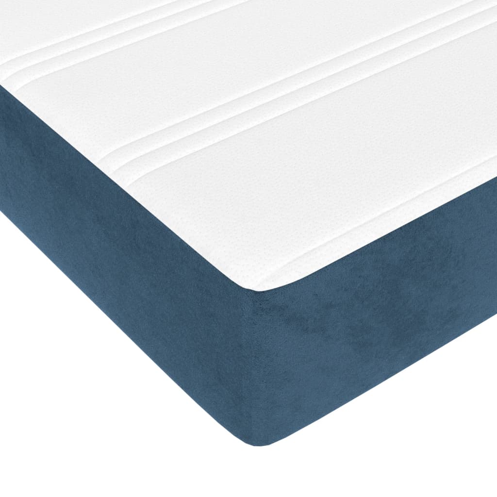 vidaXL kabatu atsperu matracis, tumši zils, 120x200x20 cm, samts