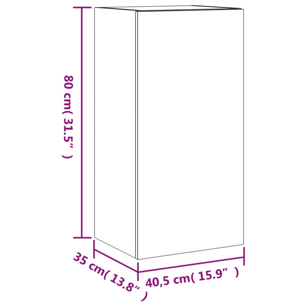 vidaXL TV galdiņš ar LED lampiņām, balti, 40,5x35x80 cm