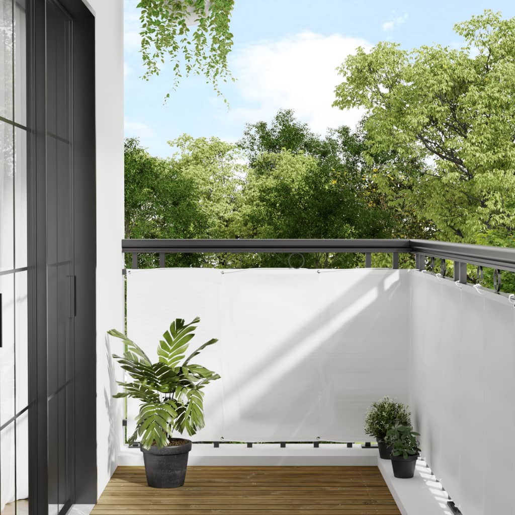 vidaXL balkona aizslietnis, balts 90x800 cm 100% poliestera oksforda