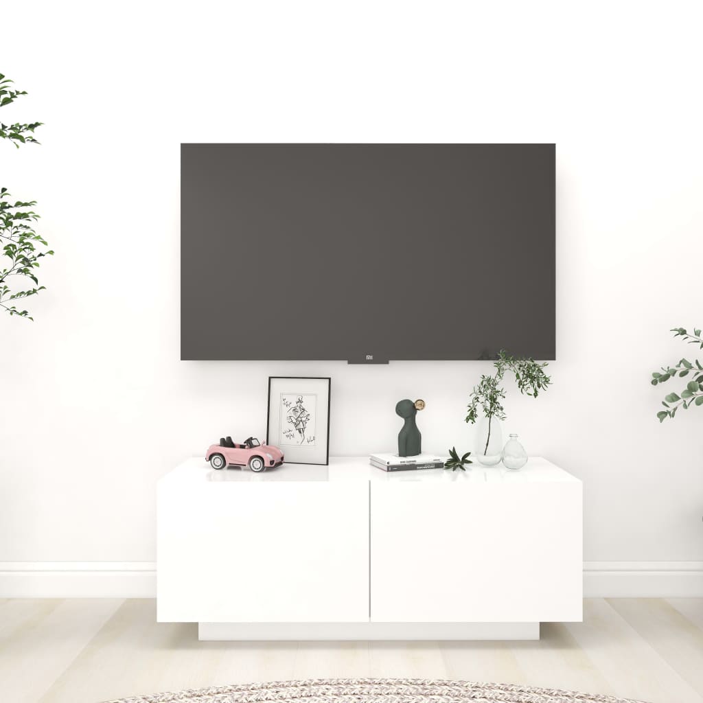 vidaXL TV skapītis, balts, 100x35x40 cm, inženierijas koks