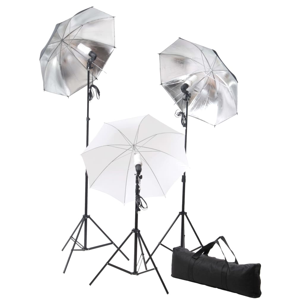 vidaXL fotostudijas komplekts, gaismas un fons