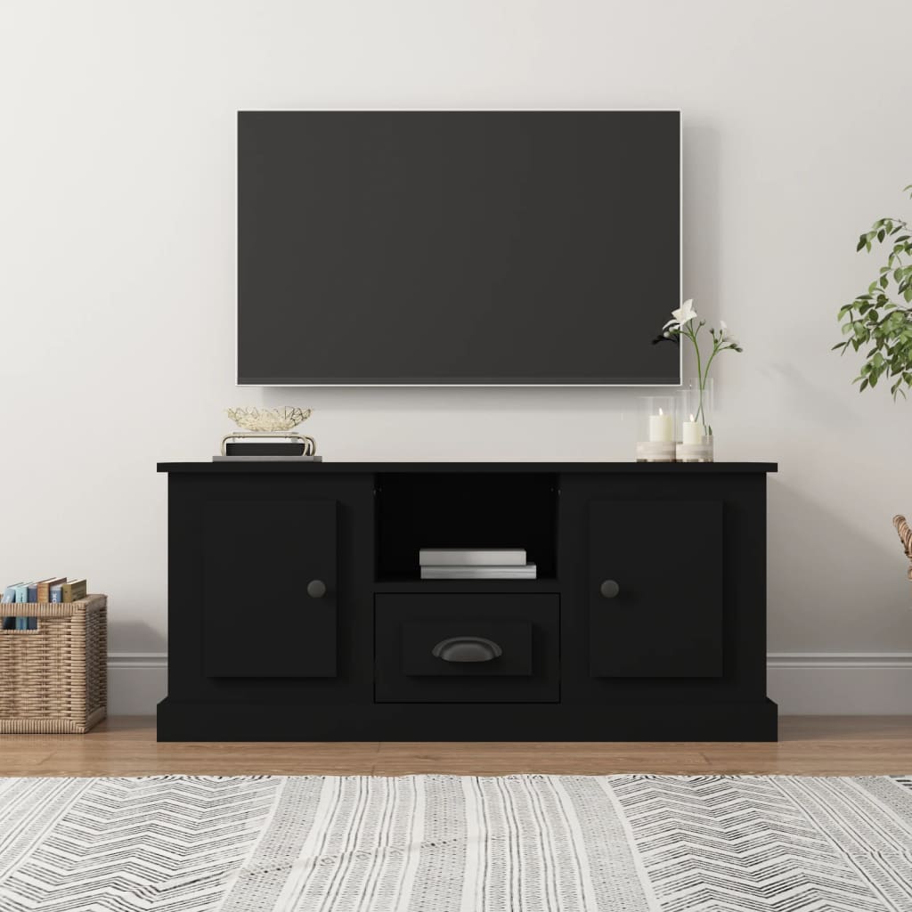 vidaXL TV skapītis, 100x35,5x45 cm, inženierijas koks, melns