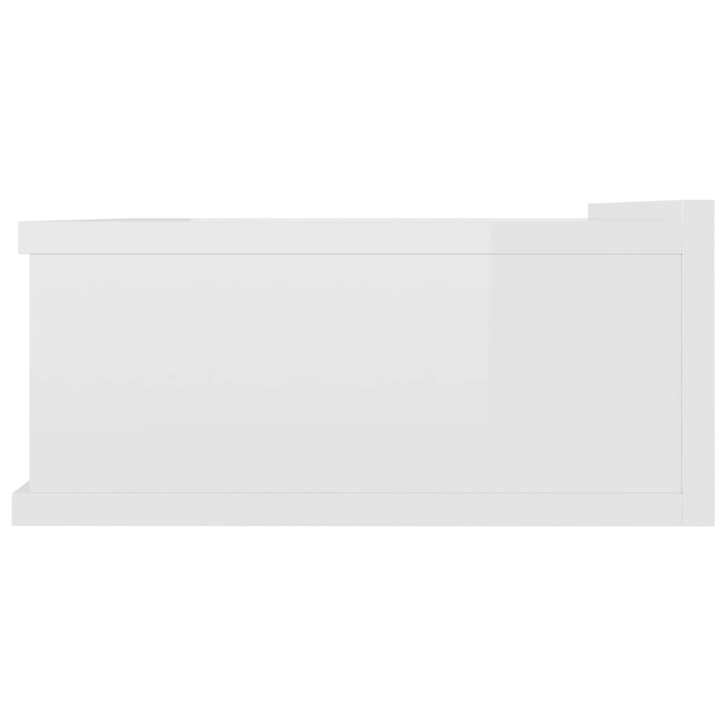 vidaXL naktsskapītis, 40x30x15cm, stiprināms pie sienas, spīdīgi balts