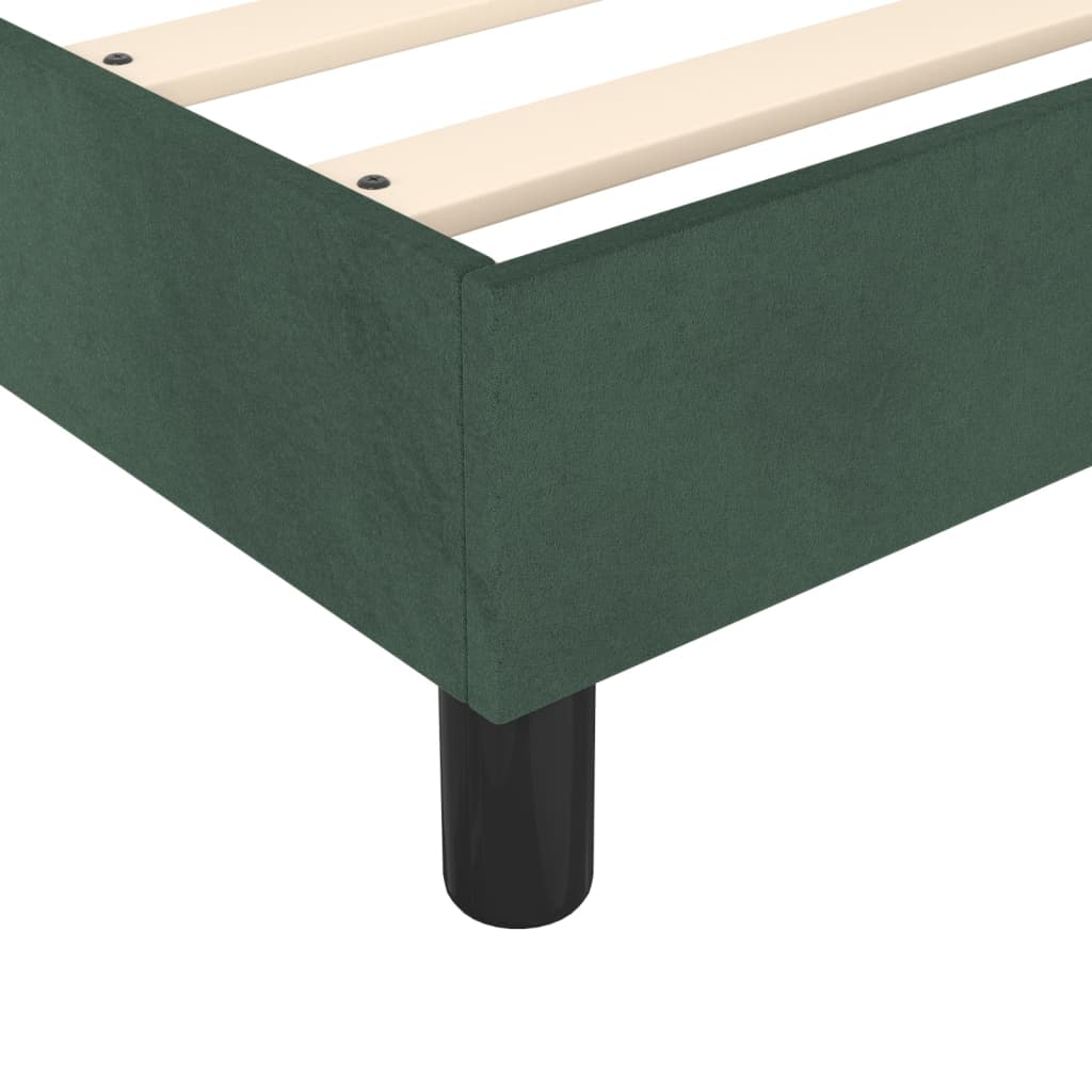 vidaXL atsperu gulta ar matraci, tumši zaļš samts, 120x200 cm