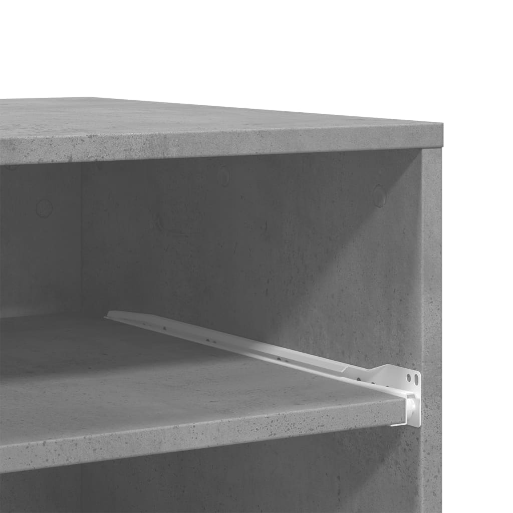 vidaXL printera statīvs ar riteņiem, betona pelēks, 60x48x74 cm