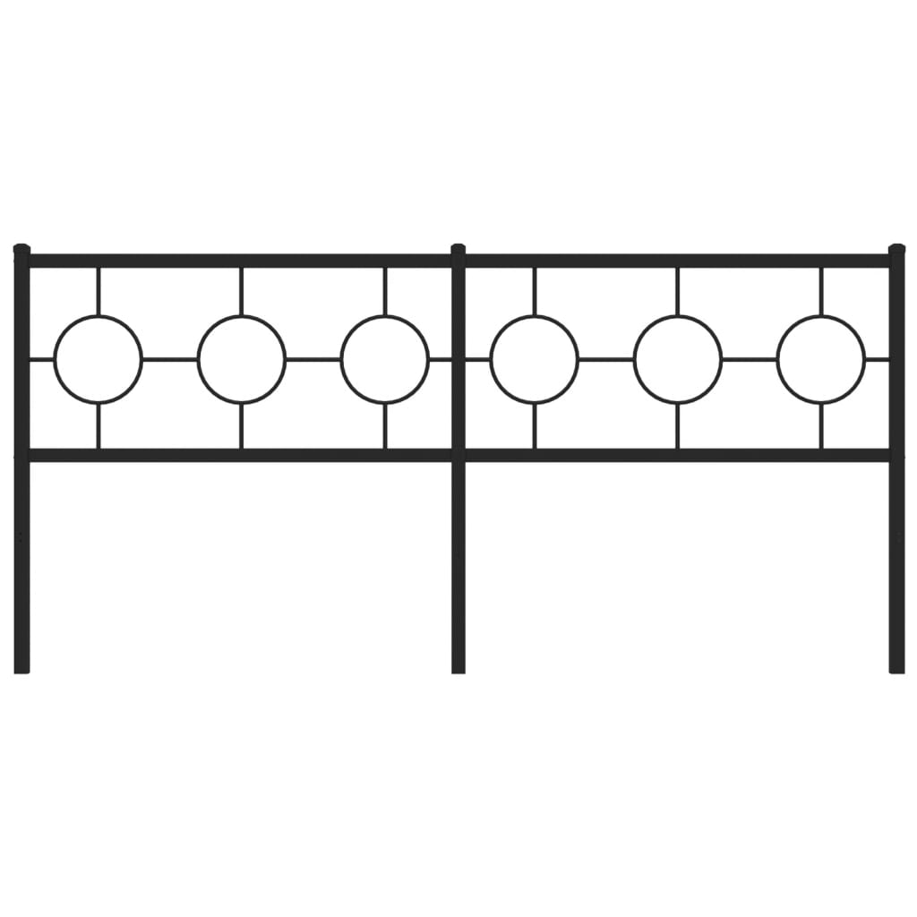 vidaXL gultas galvgalis, metāls, melns, 180 cm