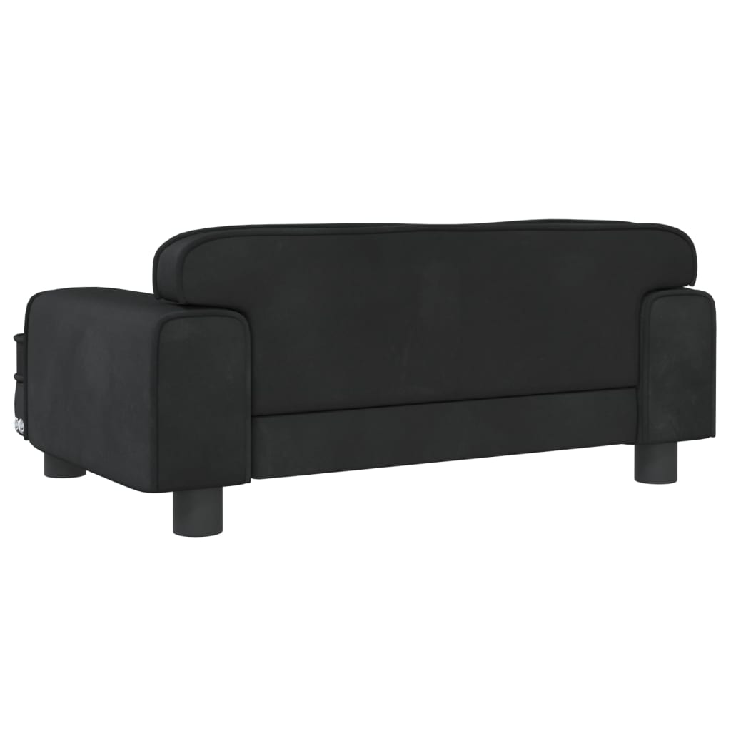 vidaXL bērnu dīvāns, melna, 70x45x30 cm, samts